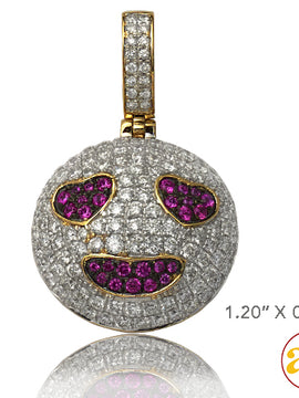 10KY 1.50CTW DIAMOND AND SYNTHETIC SAPPHIRE EMOJI