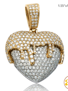 14KY+W 4.00CTW DIAMOND TWO TONE DRIPPING HEART