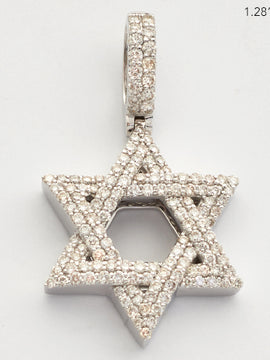 14KW 1.00CTW DIAMOND STAR OF DAVID PENDANT