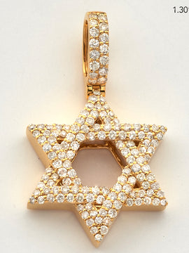 14KY 1.00CTW DIAMOND STAR OF DAVID PENDANT