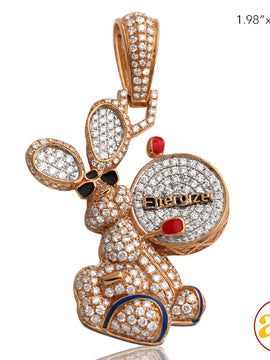 14KR 2.50CTW DIAMOND BATTERY RABBIT PENDANT