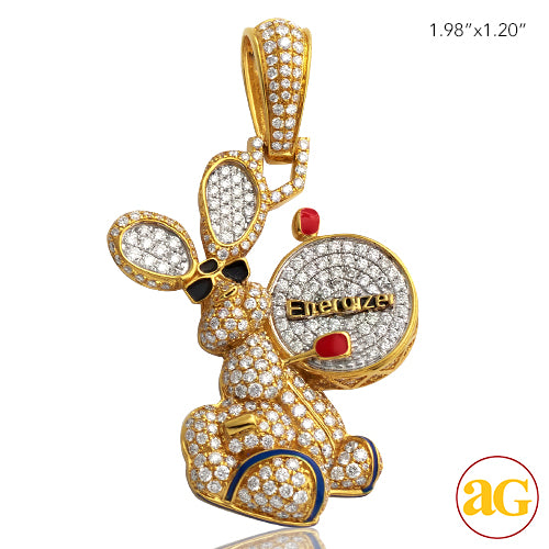 14KY 2.50CTW DIAMOND BATTERY RABBIT PENDANT