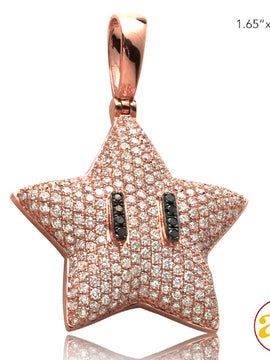 14KR 2.75CTW DIAMOND STAR EMOJI PENDANT