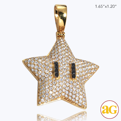 14KY 2.75CTW DIAMOND STAR EMOJI PENDANT