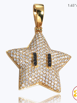 14KY 2.75CTW DIAMOND STAR EMOJI PENDANT