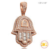 14KR 2.65CTW BAGUETTE DIAMOND HAMZA PENDANT