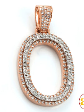 10KR+W 1.65CTW DIAMOND TWO TONE INITIAL PENDANT