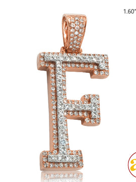 10KR+W 1.35CTW DIAMOND TWO TONE INITIAL PENDANT