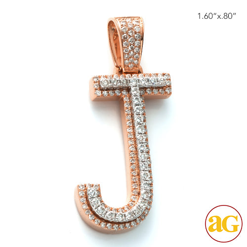 10KR+W 1.15CTW DIAMOND TWO TONE INITIAL PENDANT