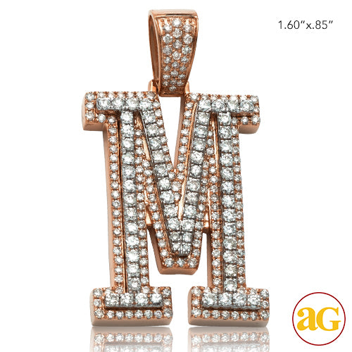 10KR+W 2.25CTW DIAMOND TWO TONE INITIAL PENDANT