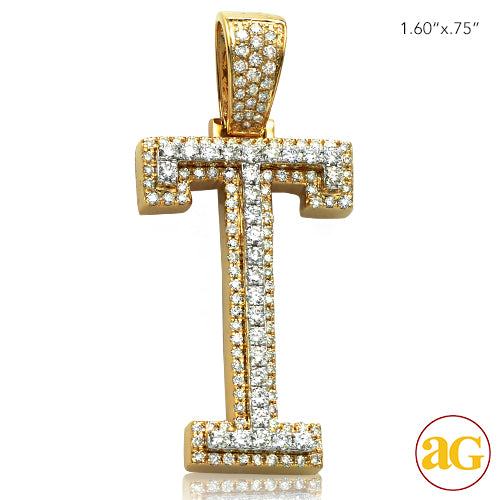 10KY+W 1.25CTW DIAMOND TWO TONE INITIAL PENDNAT