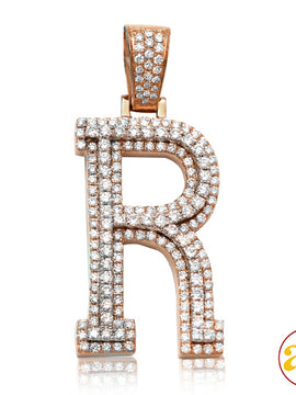 10KR+W 1.75CTW DIAMOND TWO TONE INITIAL PENDANT