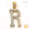 10KY+W 1.75CTW DIAMOND TWO TONE INITIAL PENDANT