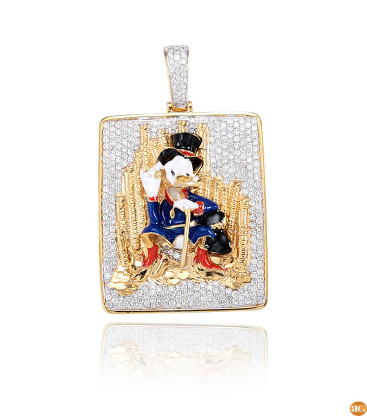 10KY 2.50CTW DIAMOND CARTOON DUCK WITH MONEY STACK