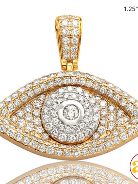 14KY 3.15CTW DIAMOND EVIL EYE PENDANT