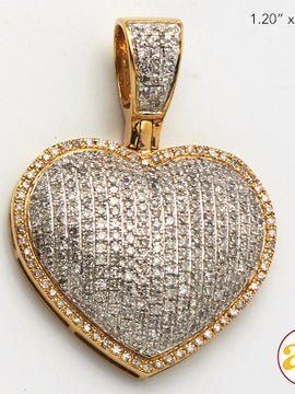 10KY 1.00 CTW DIAMOND HEART PENDANT