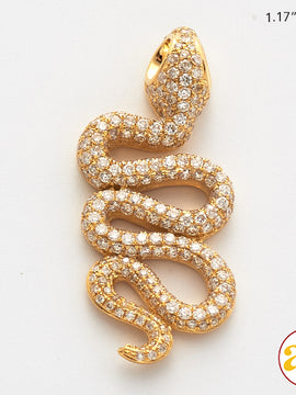 14KY 1.05CTW DIAMOND SNAKE PENDANT