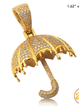 10KY 1.35CTW DIAMOND DRIPPING UMBRELLA PENDANT