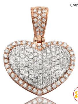 14KR 1.35CTW DIAMOND BUBBLE HEART PENDANT