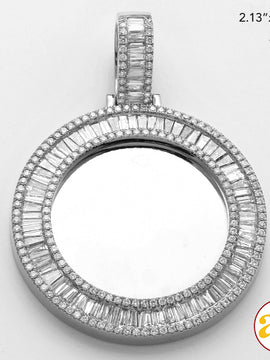 14KW 5.50CTW BAGUETTE DIAMOND MEMORY PENDANT