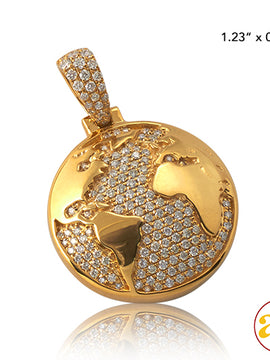 10KY 0.75CTW DIAMOND HALF GLOBE PENDANT