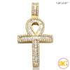 14KY 1.40 CTW BAGUETTE DIAMOND &quot;ANKH&quot; CROSS