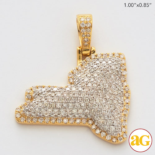 10KY 1.20CTW DIAMOND U.S. STATE PENDANT