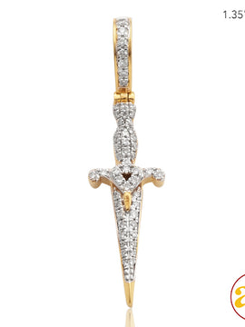 14KY 0.25CTW DIAMOND DAGGER PENDANT