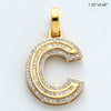 10KY 0.45CTW BAGUETTE DIAMOND INITIAL PENDANT