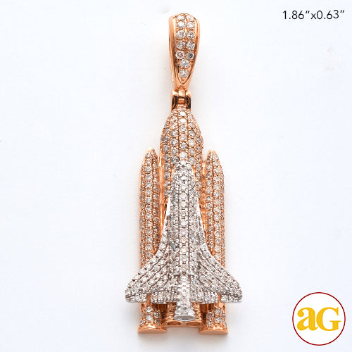 10KR+W 1.75CTW DIAMOND SPACE SHUTTLE PENDANT