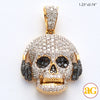 10KY 2.15CTW BLACK AND WHITE DIAMOND SKULL WITH