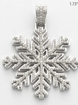 10KW 1.40CTW DIAMOND SNOWFLAKE PENDANT