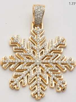 10KY 1.40CTW DIAMOND SNOWFLAKE PENDANT