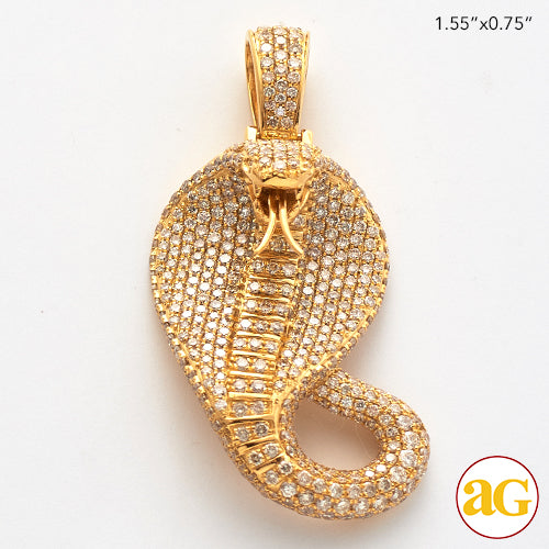 10KY 2.50CTW DIAMOND COBRA SNAKE PENDANT