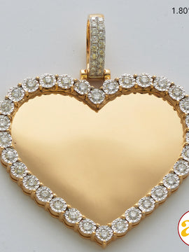 10KY 1.00CTW ILLUSION SET DIAMOND HEART SHAPE