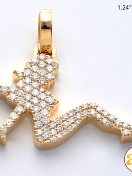 10KY 1.35CTW DIAMOND SITTING LADY PENDANT