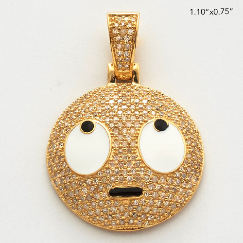 10KY 0.85CTW DIAMOND EYE ROLL EMOJI PENDANT