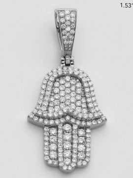 14KW 1.45CTW DIAMOND 3D HAMZA PENDANT