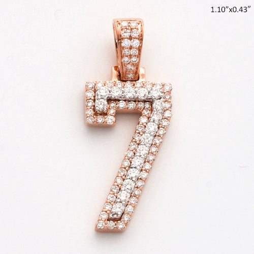 10KR+W 0.70CTW DIAMOND NUMBER PENDANT