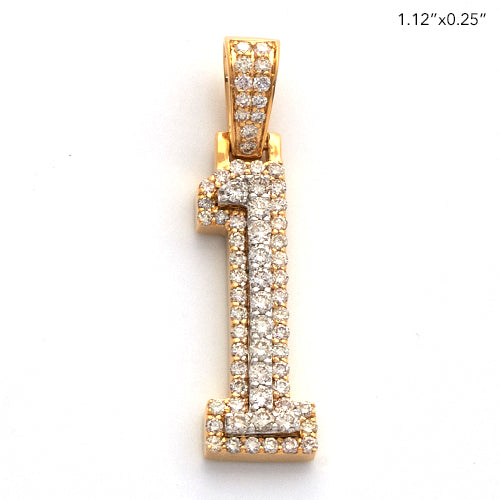 10KY+W 0.55CTW DIAMOND NUMBER PENDANT