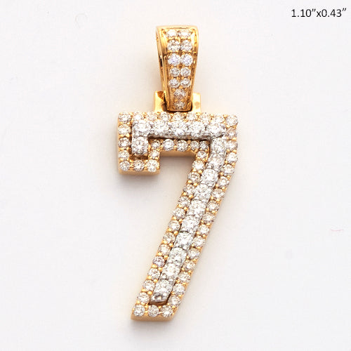 10KY+W 0.70CTW DIAMOND NUMBER PENDANT