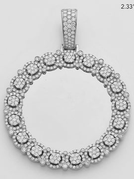 10KW 3.10CTW DIAMOND ROUND CLUSTER MEMORY PENDANT