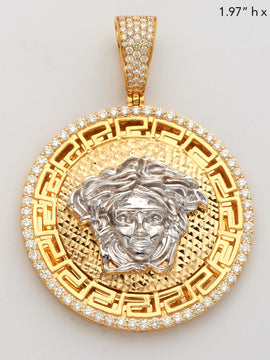 14KY+W 1.50CTW DIAMOND MEDUSA MEDALLION