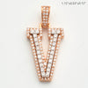 10KR 0.80CTW DIAMOND 3D TWO TONE LETTER PENDANT