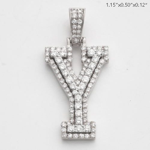 10KW 0.75CTW DIAMOND 3D LETTER PENDANT