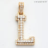 10KY 0.65CTW DIAMOND 3D TWO TONE LETTER PENDANT