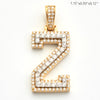 10KY 0.85CTW DIAMOND 3D TWO TONE LETTER PENDANT