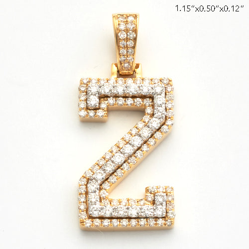 10KY 0.85CTW DIAMOND 3D TWO TONE LETTER PENDANT