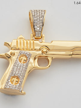 10KY 1.20CTW DIAMOND HANDGUN PENDANT