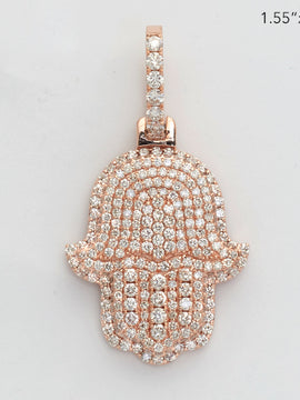 14KR 2.50CTW DIAMOND 3D HAMZA PENDANT